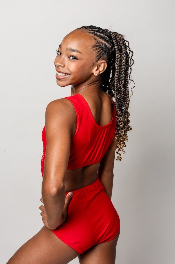 Foxy's Vibrant Red Bling Leotard - Gymnastics & Dance - Sizes Child to Adult - Foxy’s