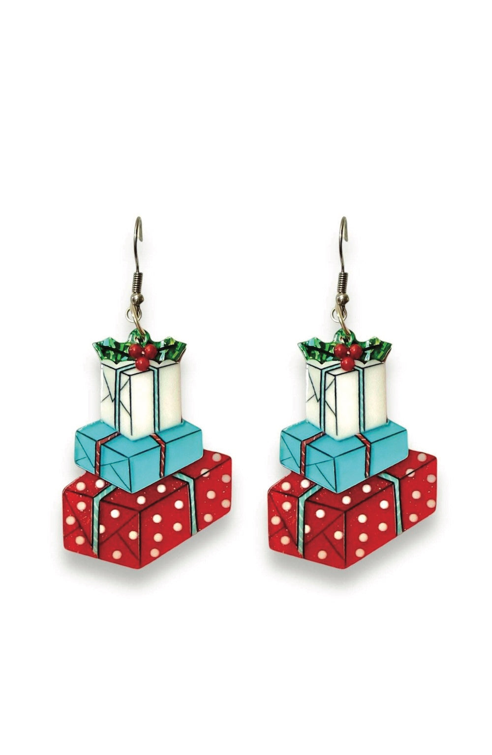 retro Christmas gift boxes earrings