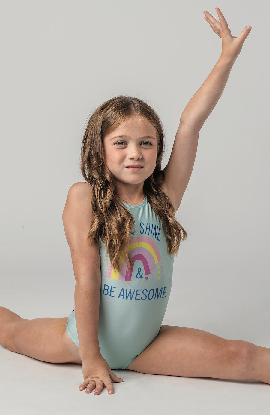 Rise, Shine & Be Awesome Gymnastics Leotard (Closed-Back)