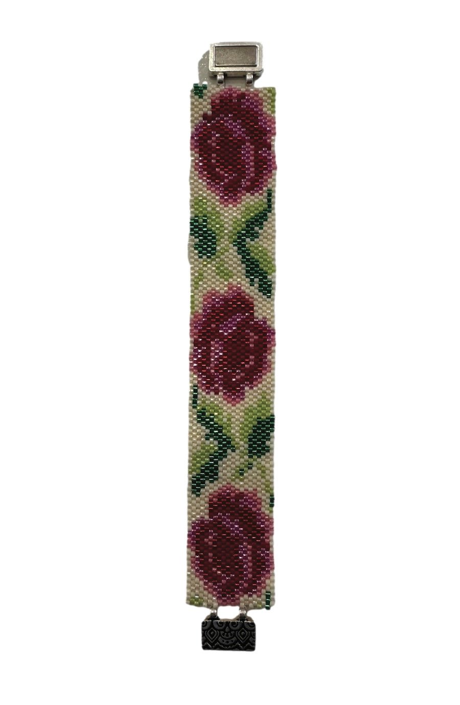Rose Handmade Peyote Beaded Bracelet | Crafted by Foxy's Leotards Founder - Foxy’s