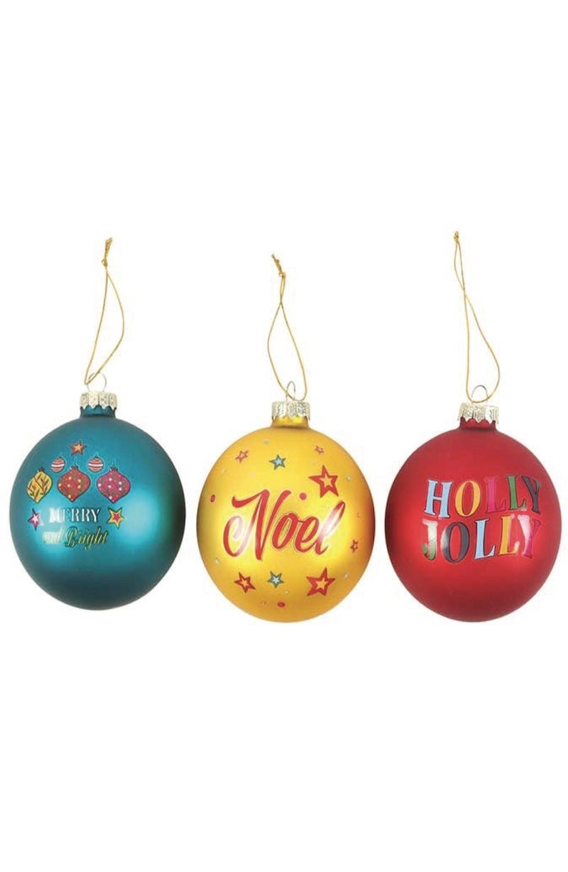 Set of 3 Nostalgic Christmas Glass Baubles - Foxy’s