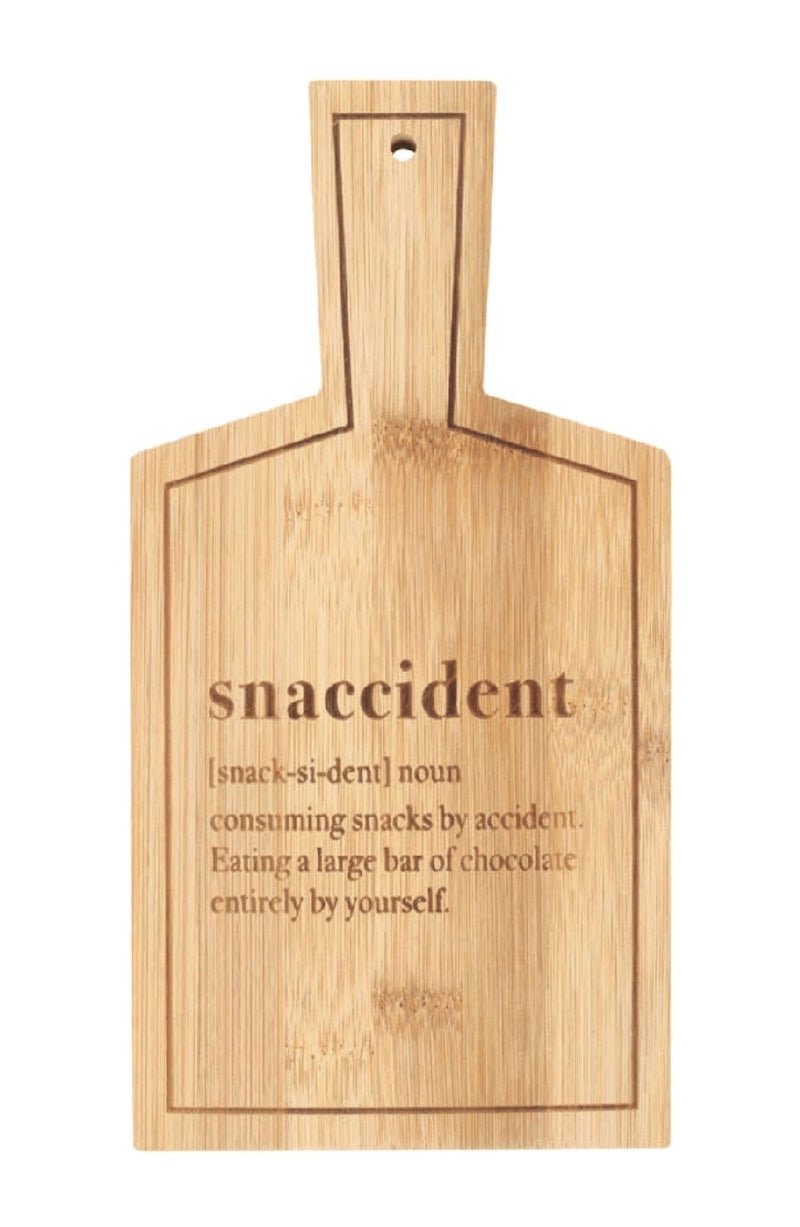 Snaccident Bamboo Serving Board - Hilarious Kitchen Décor! 😂 - Foxy’s