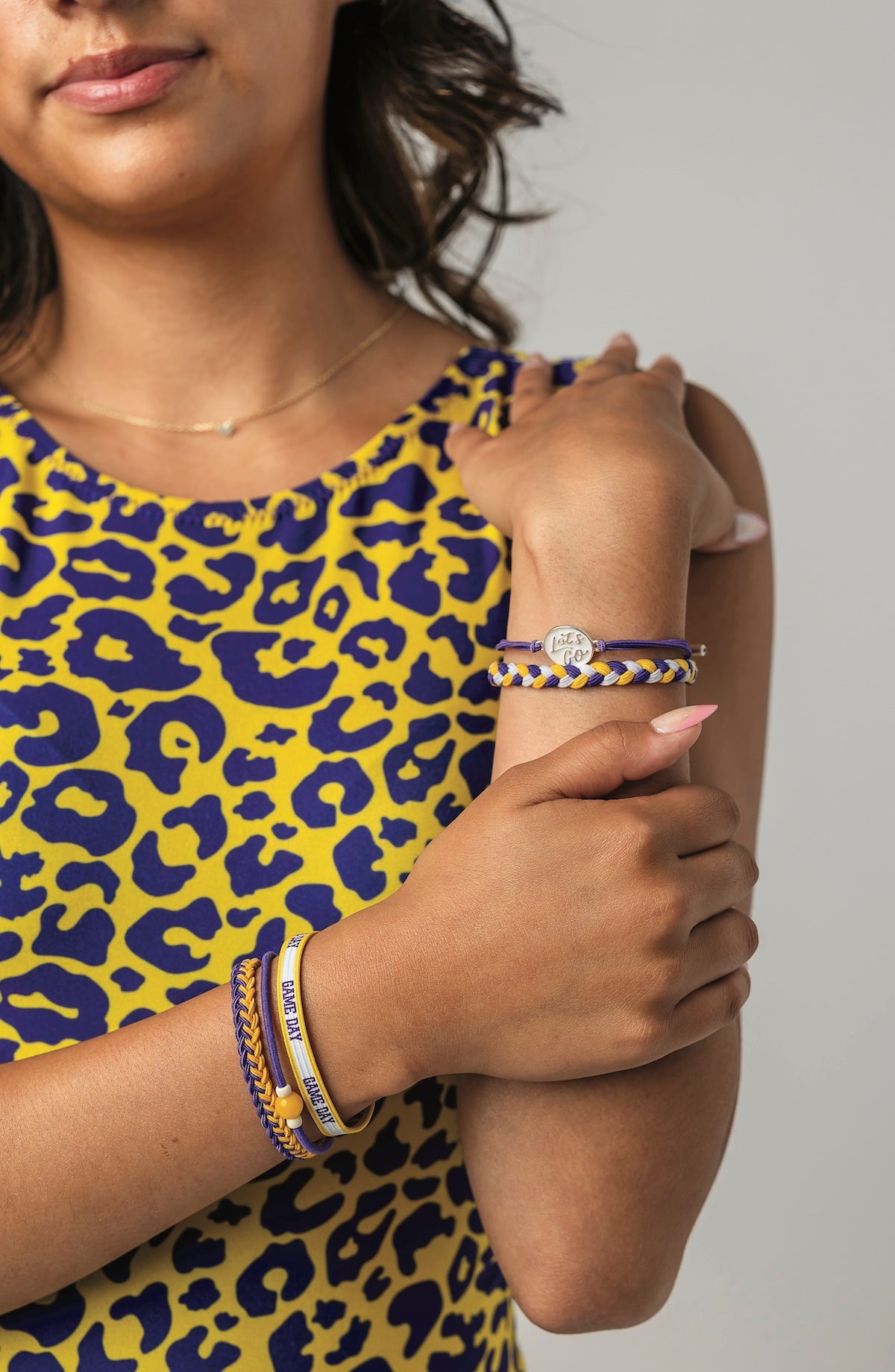 "Game Day" Purple & Yellow Hair Tie Bracelets - Foxy’s