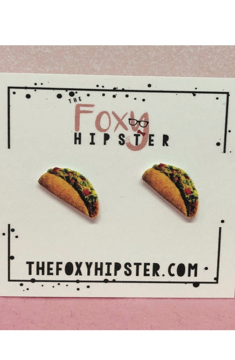 Taco Earrings - Cute Food Studs - Surgical Steel Posts - Foxy’s