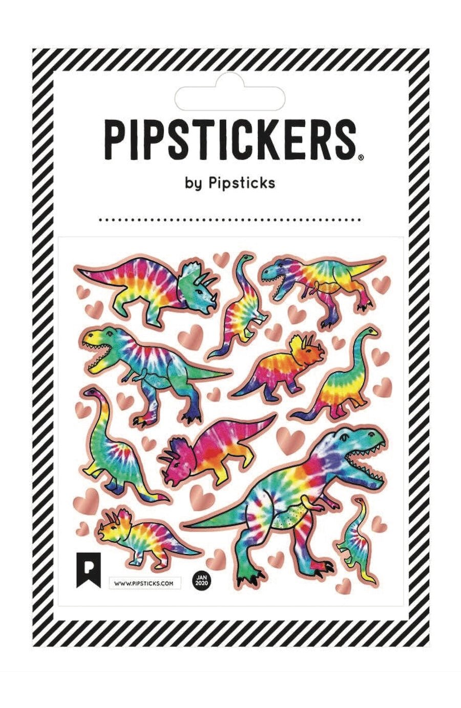 Packet of Tie Dye T-Rex Stickers - Foxy’s