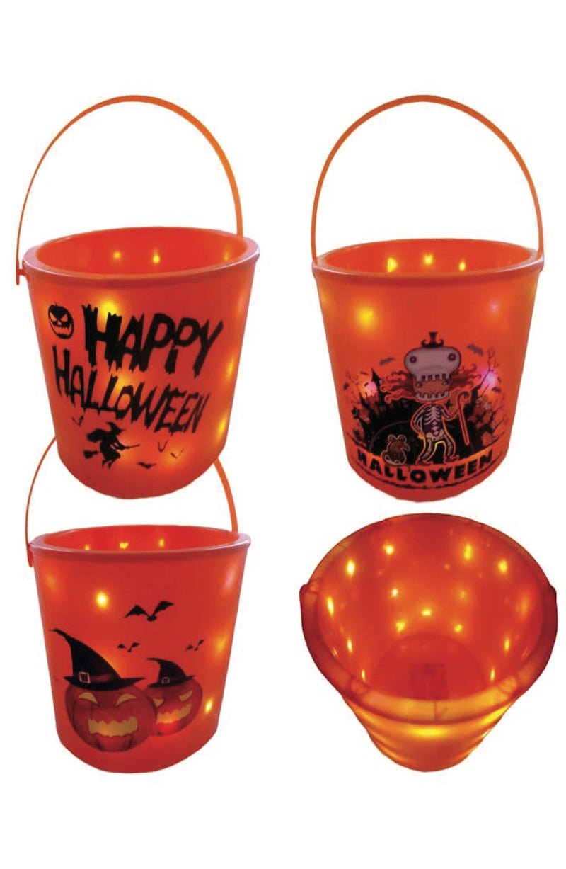 Large Halloween Bucket with LED Lights - Foxy’s
