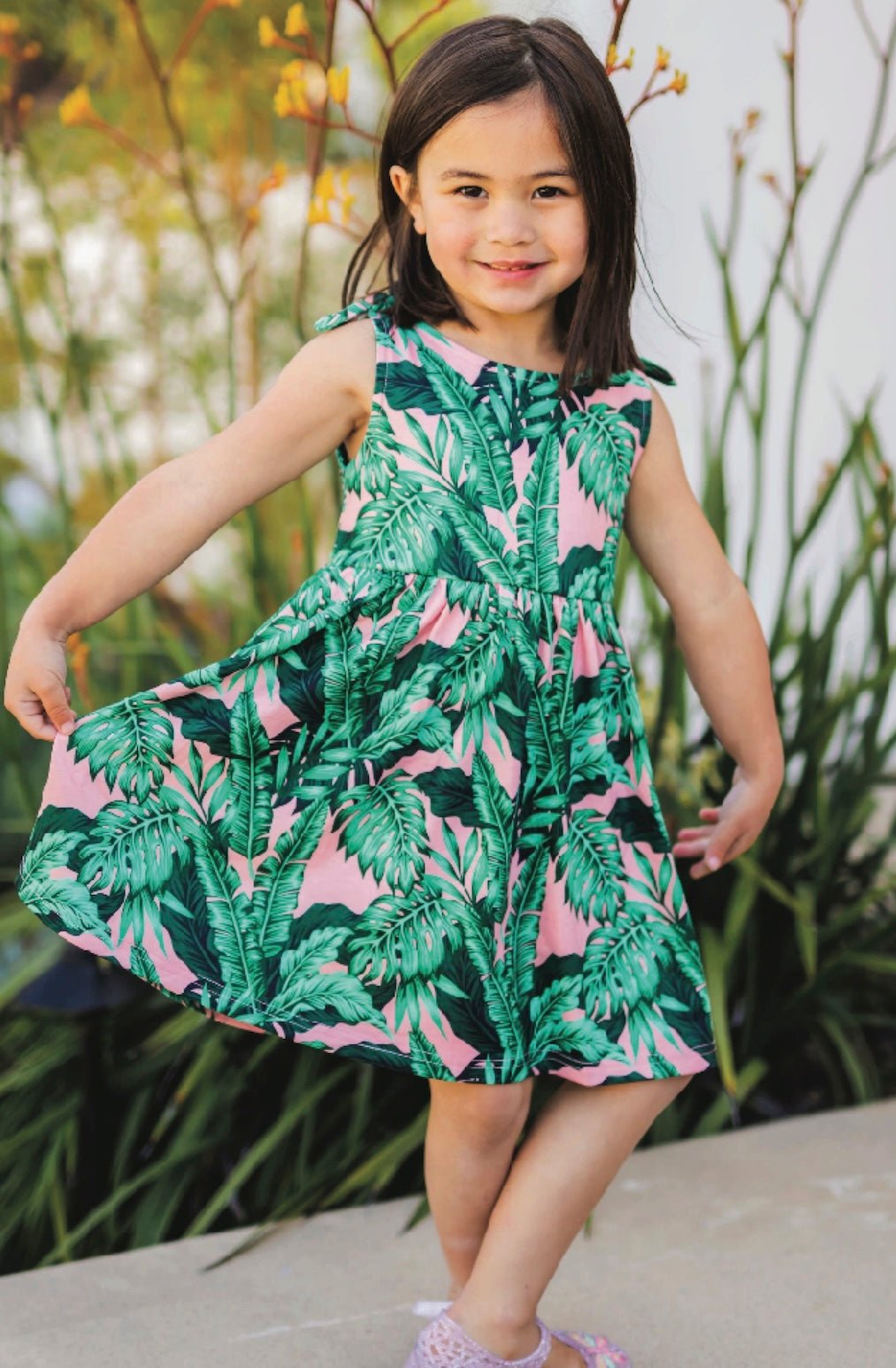 Knotted Shoulder Tank Little Girls Dress - Foxy’s