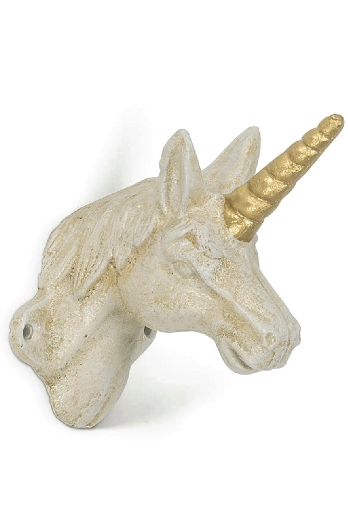Unicorn Hook - Antq Wht - 4.5"H - Foxy’s