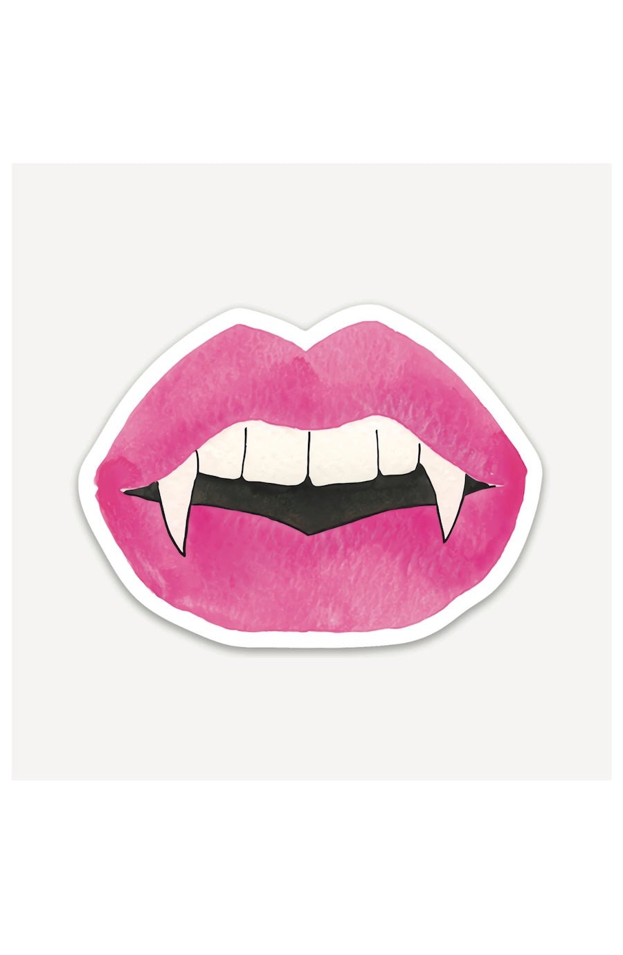 Pink Vampire Lips Sticker - 2"x3" Halloween Sticker - Foxy’s