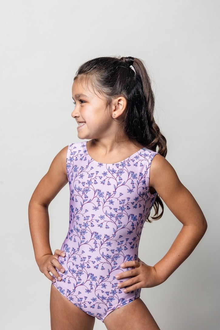 Daisies & Lavender Vines Vice Versa Leotard for Girls by Foxy's (Which Style Will You Choose) - Foxy’s