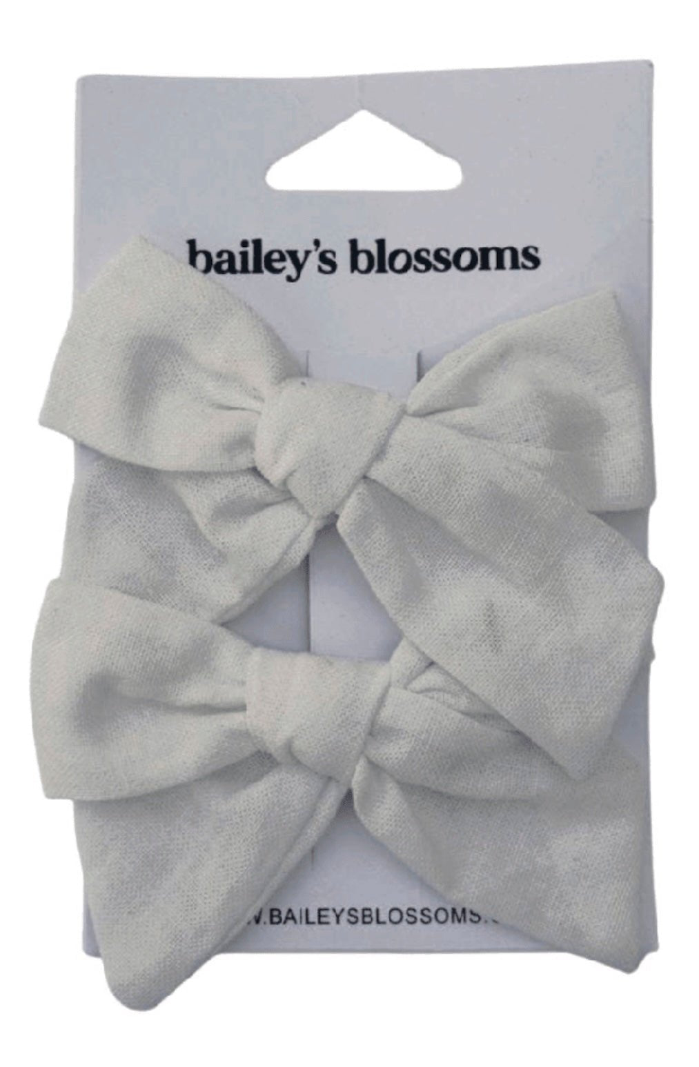 Linen Cotton Piggie Sets - White Hair Bows - Foxy’s