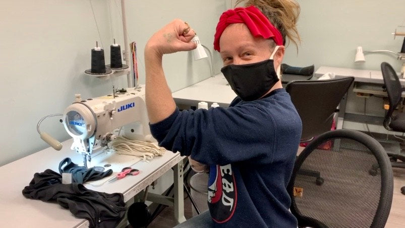modern day Rosie the Riveter at Foxy's Leotards 