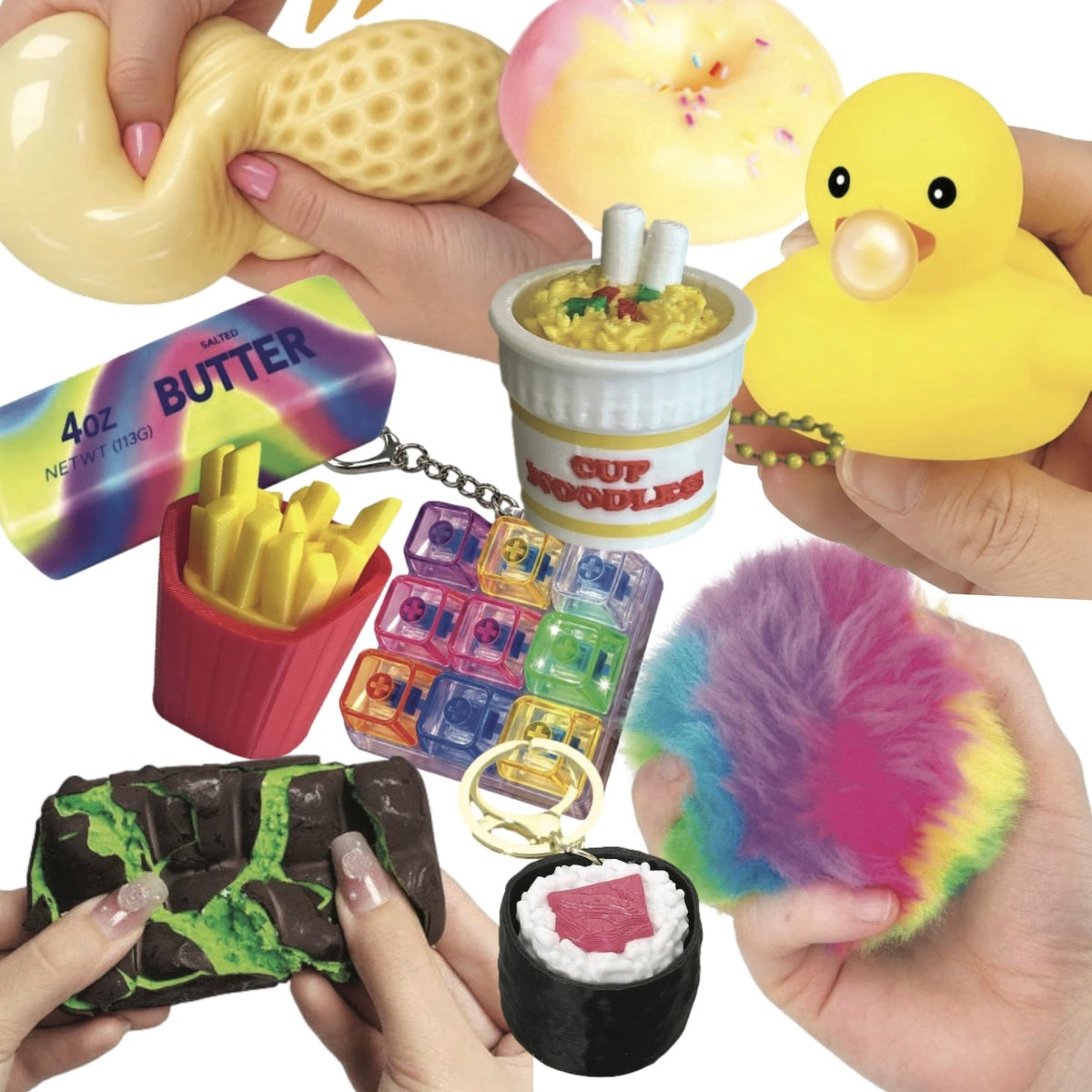 squishy and fidget sensory toys