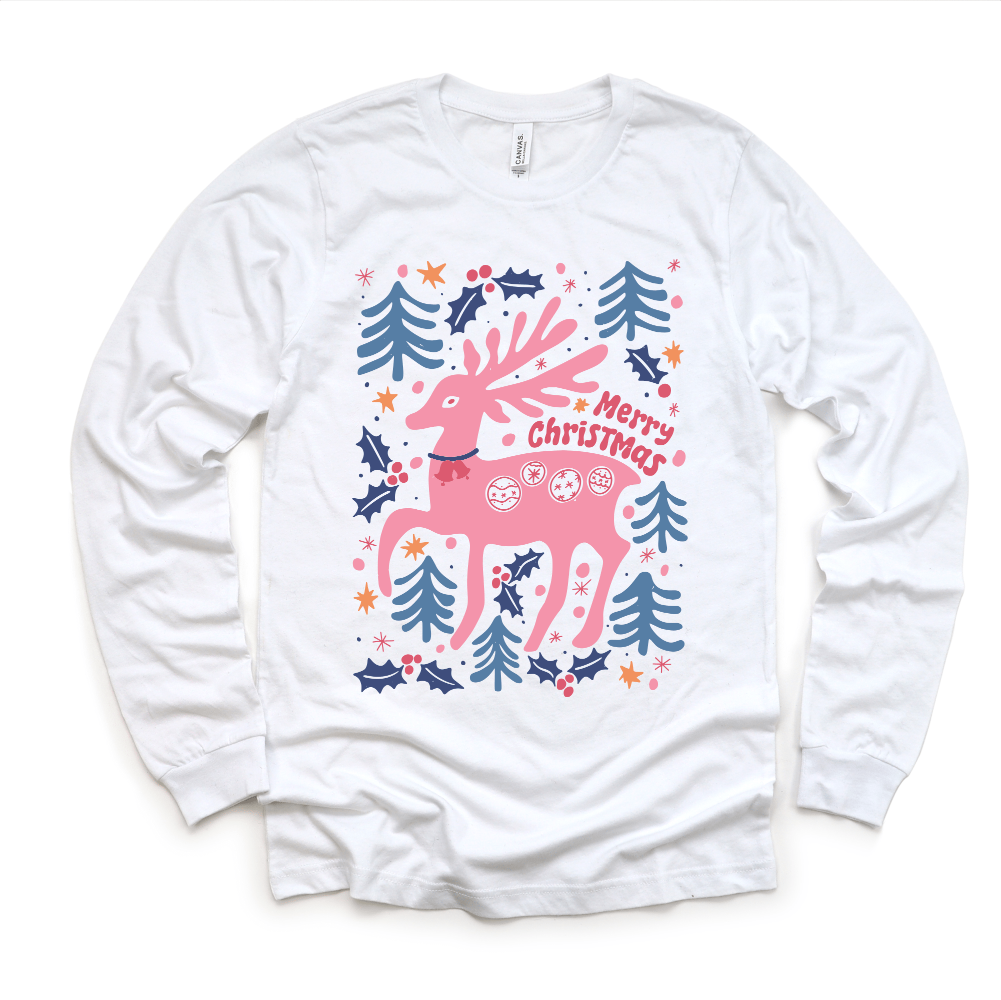 Boho Reindeer Christmas Shirt - Long Sleeve Tees & Sweatshirts - Foxy’s