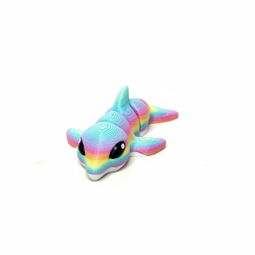 Dolphin (Rainbow) • Mini 3D Printed Articulated Animal • Flexi Animals - Foxy’s