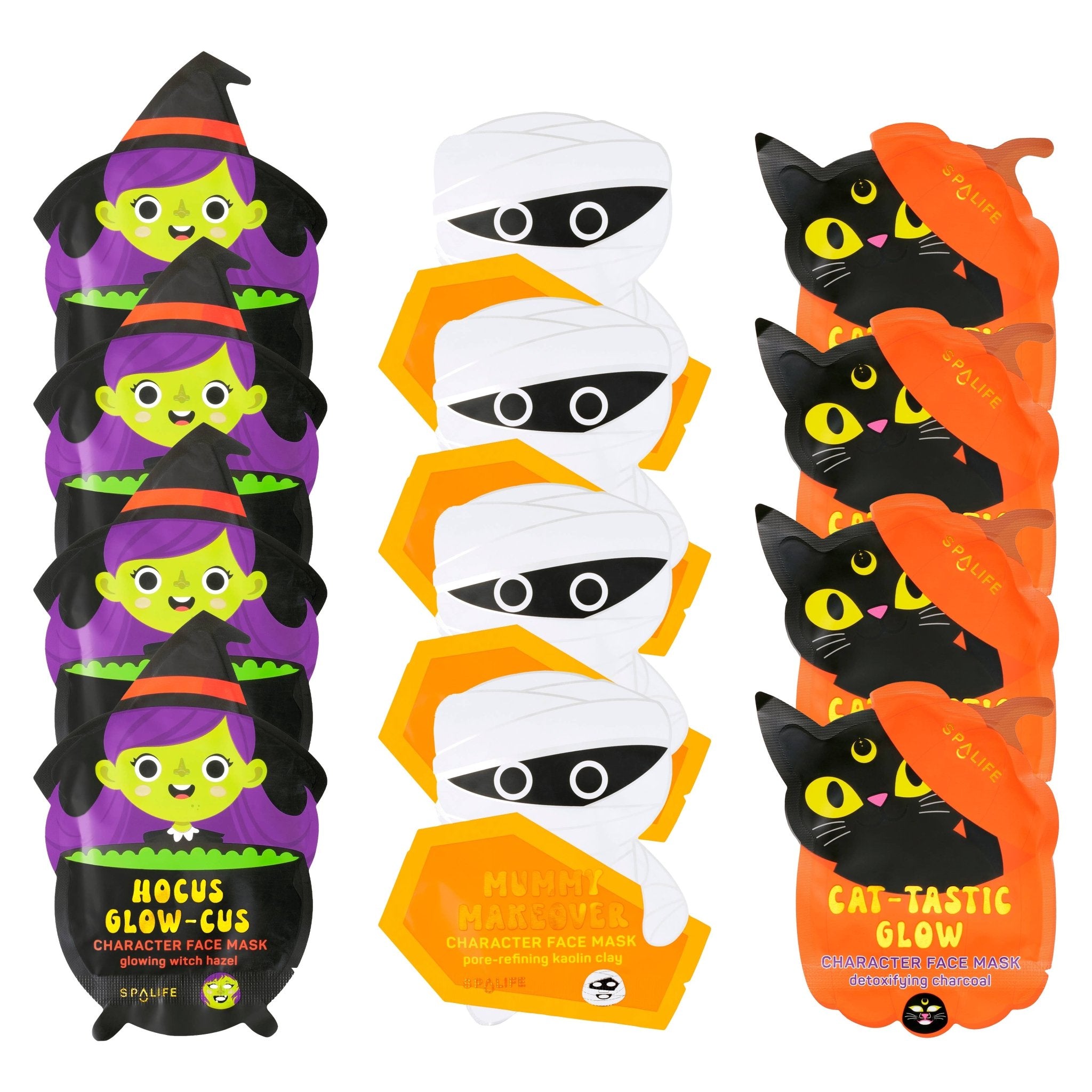 Mystery Halloween Sheet Masks – Witch, Mummy, Cat  - Foxy’s