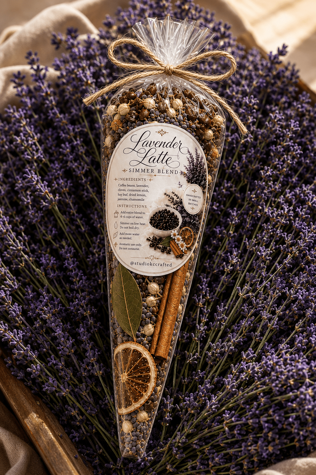 Lavender Latte Simmer Blend, Premium Natural scent, Coffee, - Foxy’s