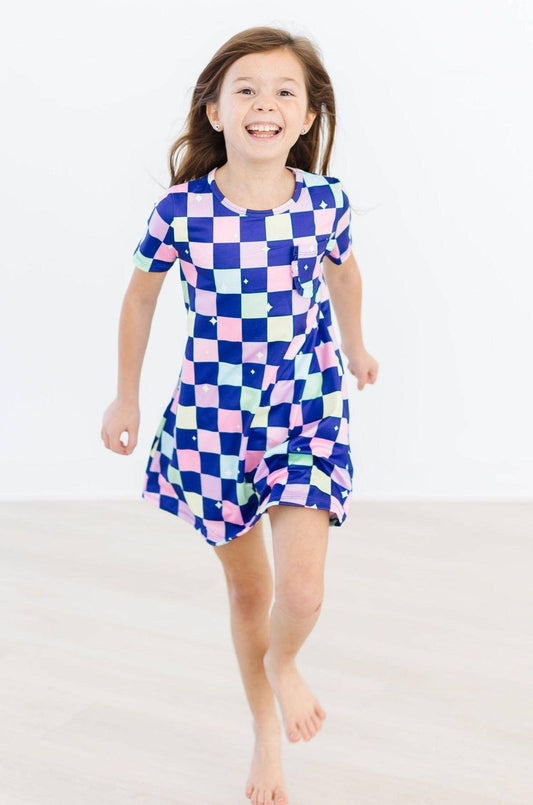 Girls Disco Floor T-Shirt Dress (Size 7/8)