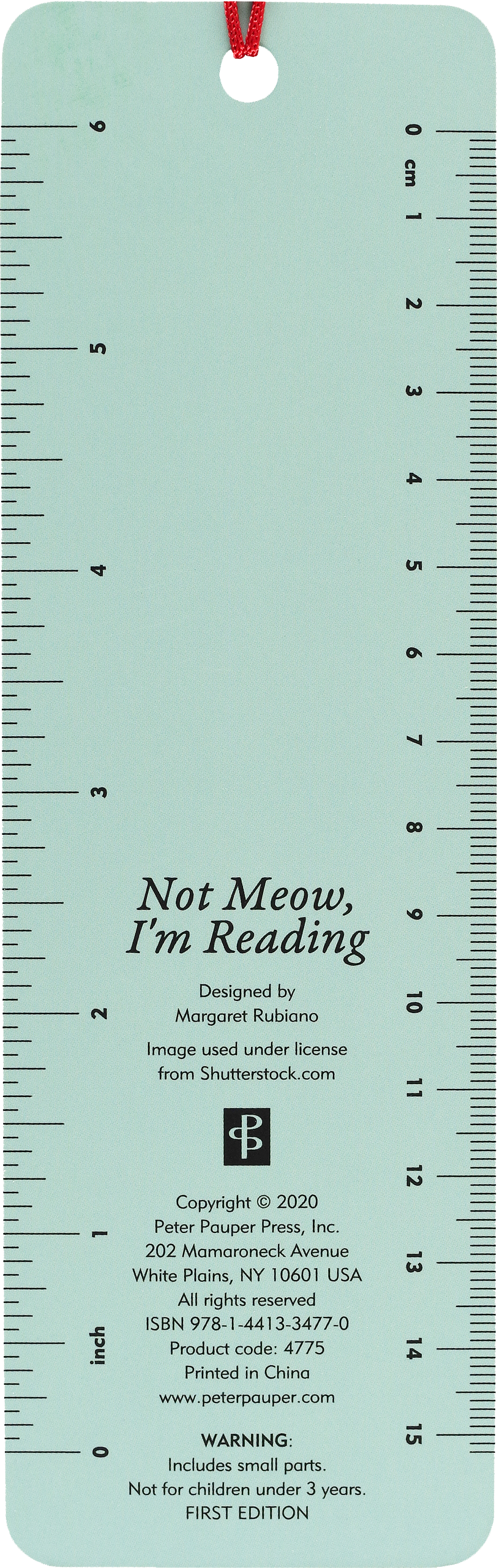 Not Meow, I'm Reading Children's Bookmark