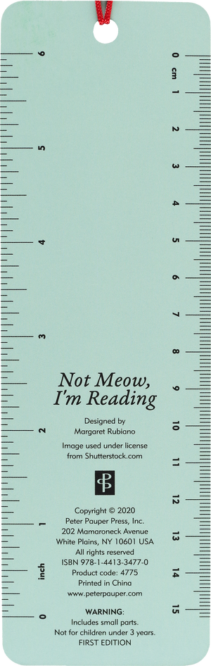Not Meow, I'm Reading Children's Bookmark
