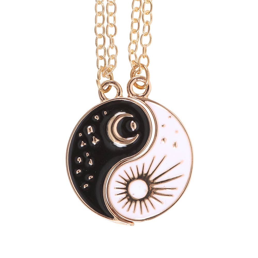 Pair of Yin Yang Best Friend Pendant Necklaces - Foxy’s