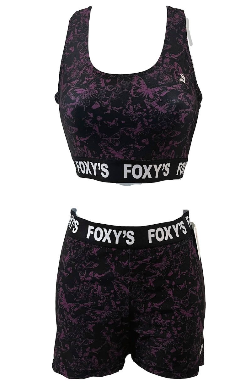 2-Piece Foxy's Activewear Butterfly Set for Yoga, Fitness, Dance & More