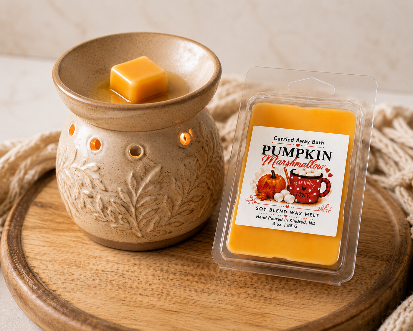Pumpkin Marshmallow Wax Melt | Pumpkin Vanilla Fall Scent