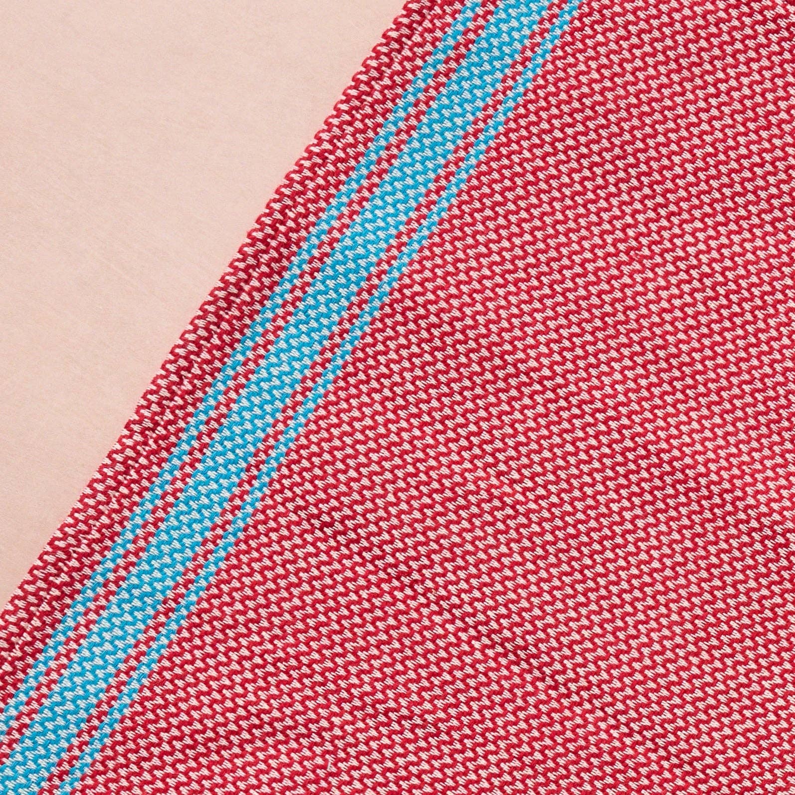 Matbakh Cotton Tea Towel - Red with Aqua - Foxy’s