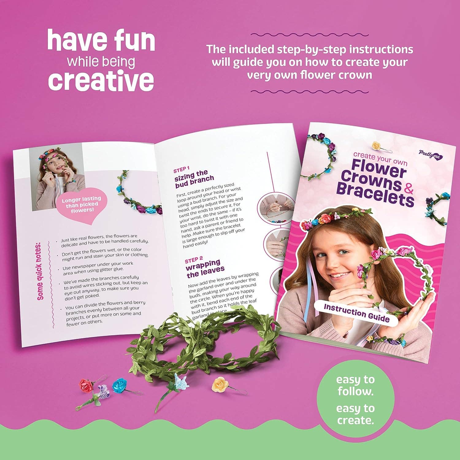 Flower Crowns & Bracelet Making Kit for Girls - Foxy’s
