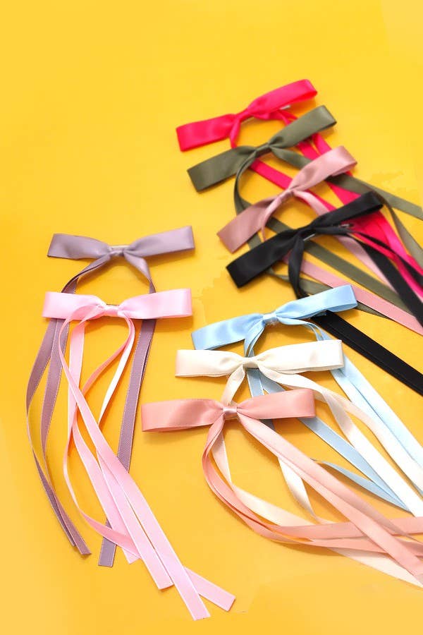 LONG BOW HAIR CLIP (Lilac, Champagne, Off-White, Peach Available)