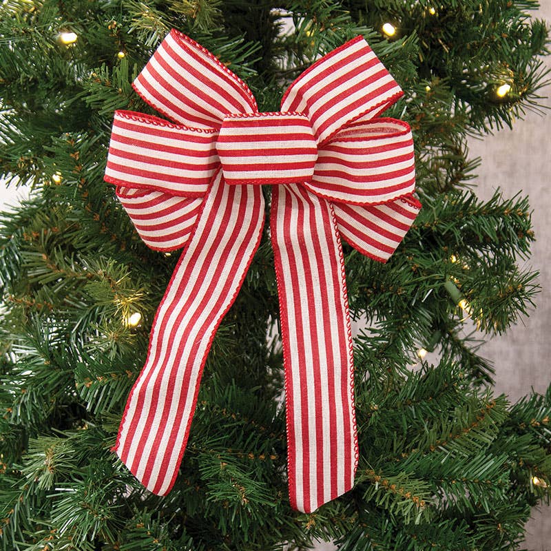 Candy Cane Striped Bow - 9.5 x 14 - Foxy’s