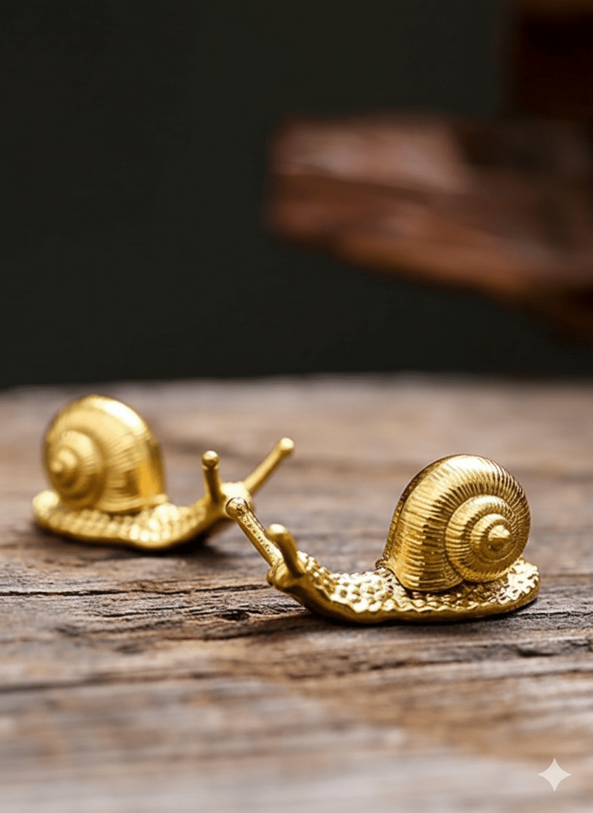 Golden Snail Incense Holder . Vintage Animal Decor - Foxy’s