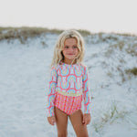 Children's Rainbow Row Rash Guard One Swimsuit