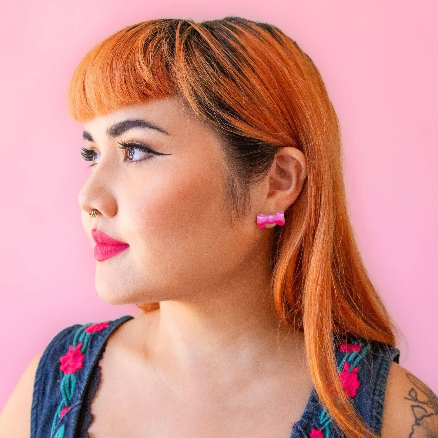 Kitsch Bow Earrings | Pink