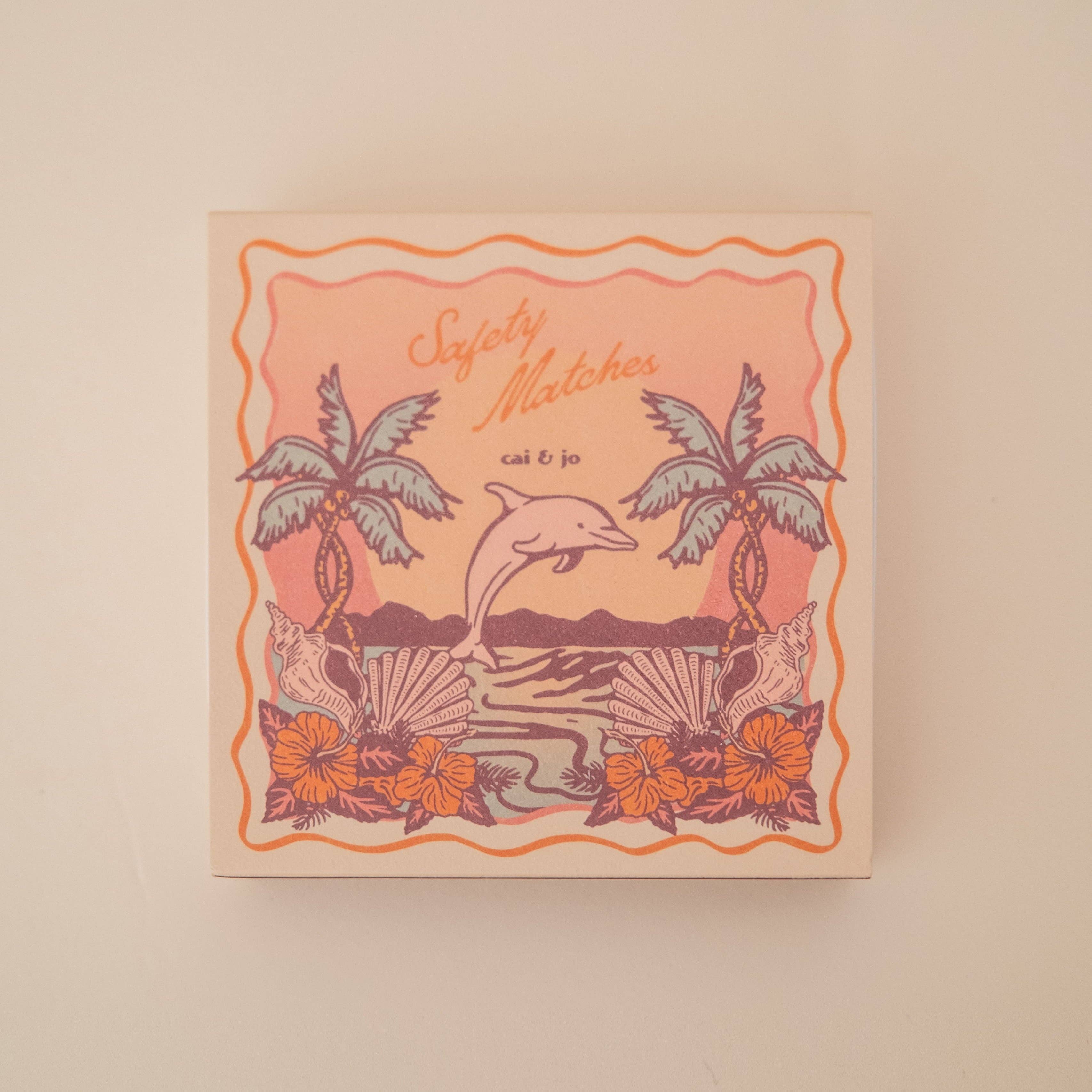 Tropical Vintage Dolphin Matchbox