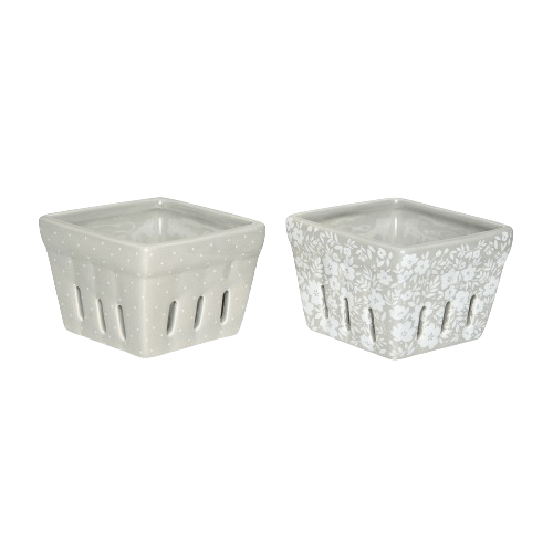 Pinkies Up Ceramic Berry Baskets S/2 - Foxy’s