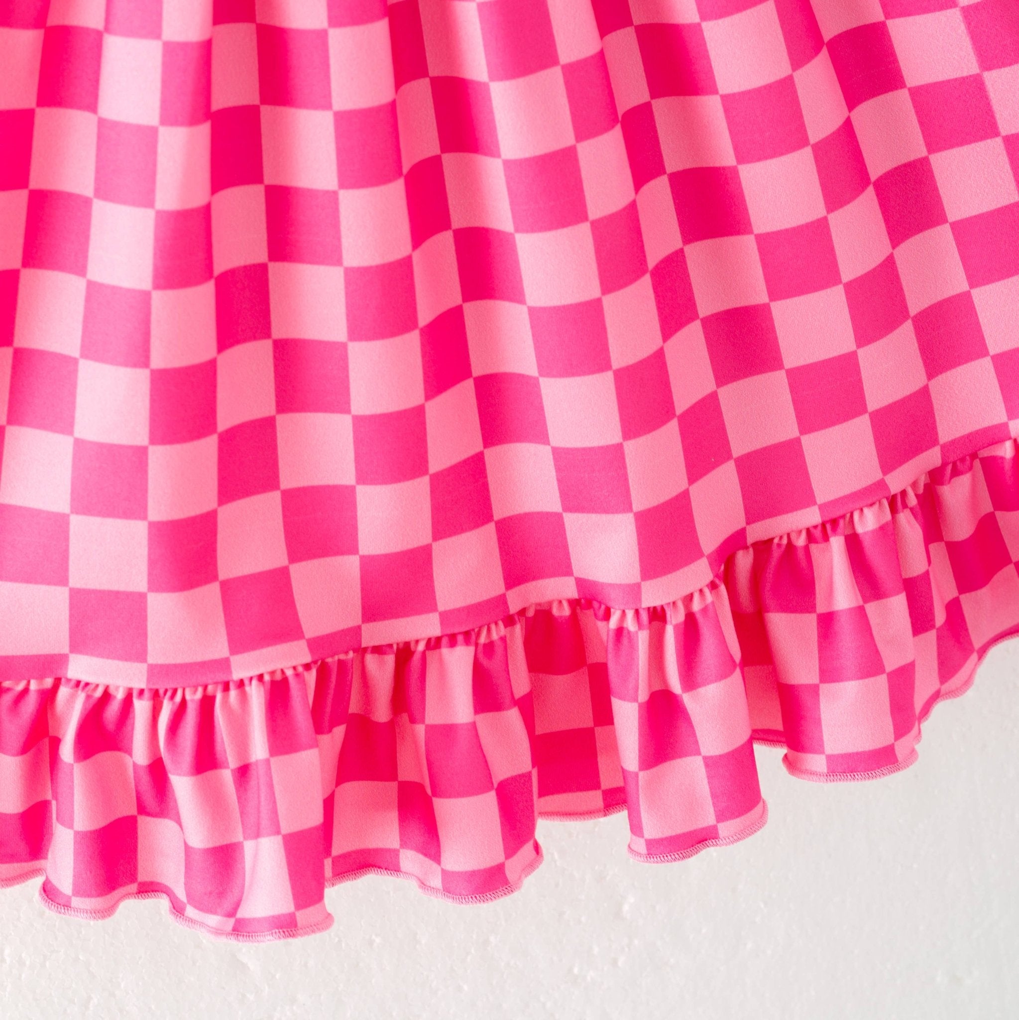 Girls Summer Hot Pink Plaid Slip Dress - Foxy’s
