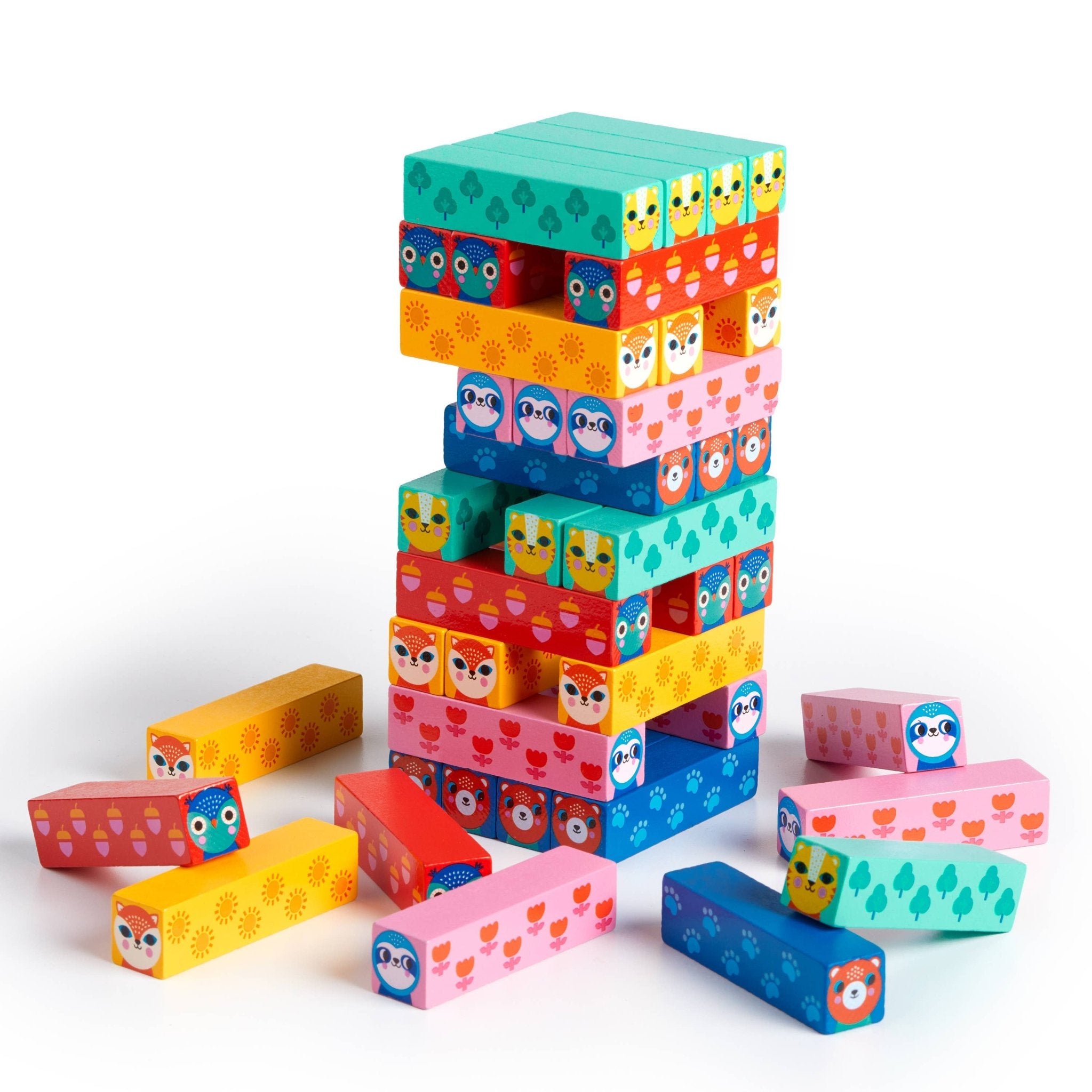 Wild Wobble! Wooden Tumbling Tower - Foxy’s