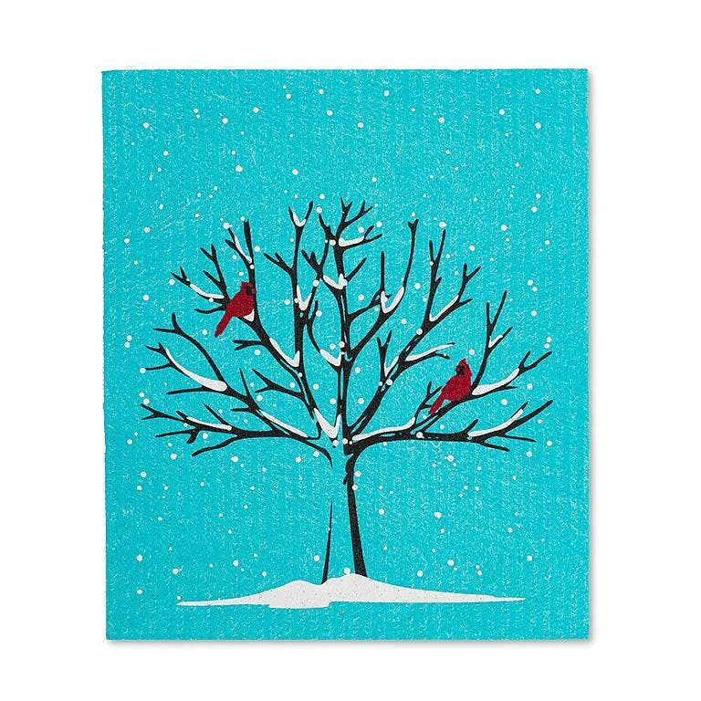 S/2 Cardinal & Tree Dishcloths - 6.5x8"L - Foxy’s