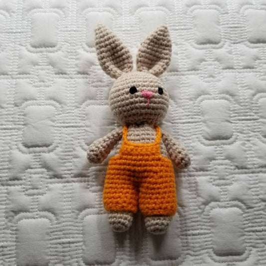 Knitted Hand Crochet Orange Bunny Plush Toy