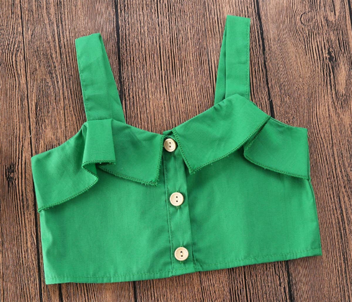 Tropical Green Girl Ruffled Crop Top & Skirt - Foxy’s