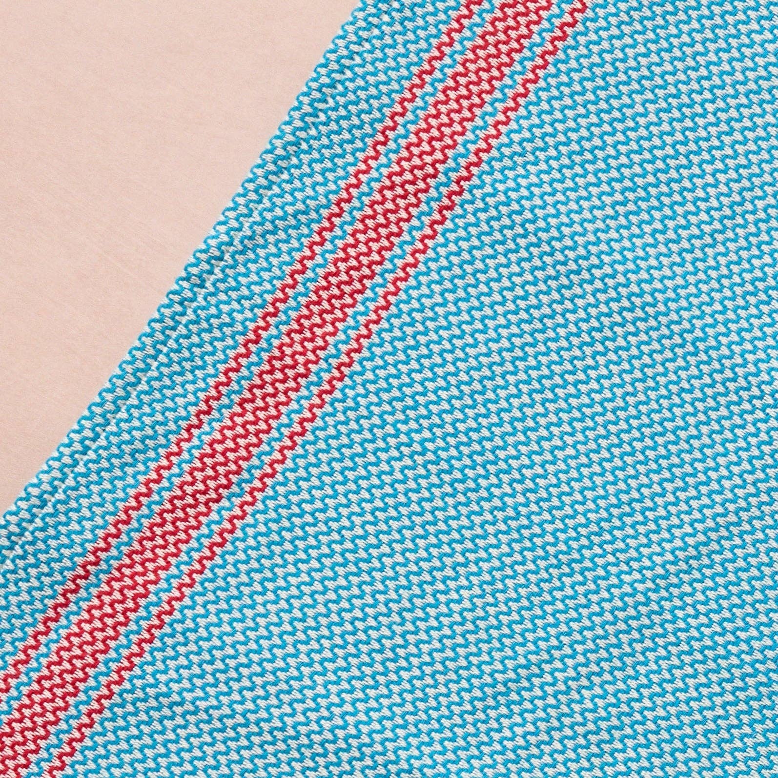 Matbakh Cotton Tea Towel - Aqua with Red - Foxy’s
