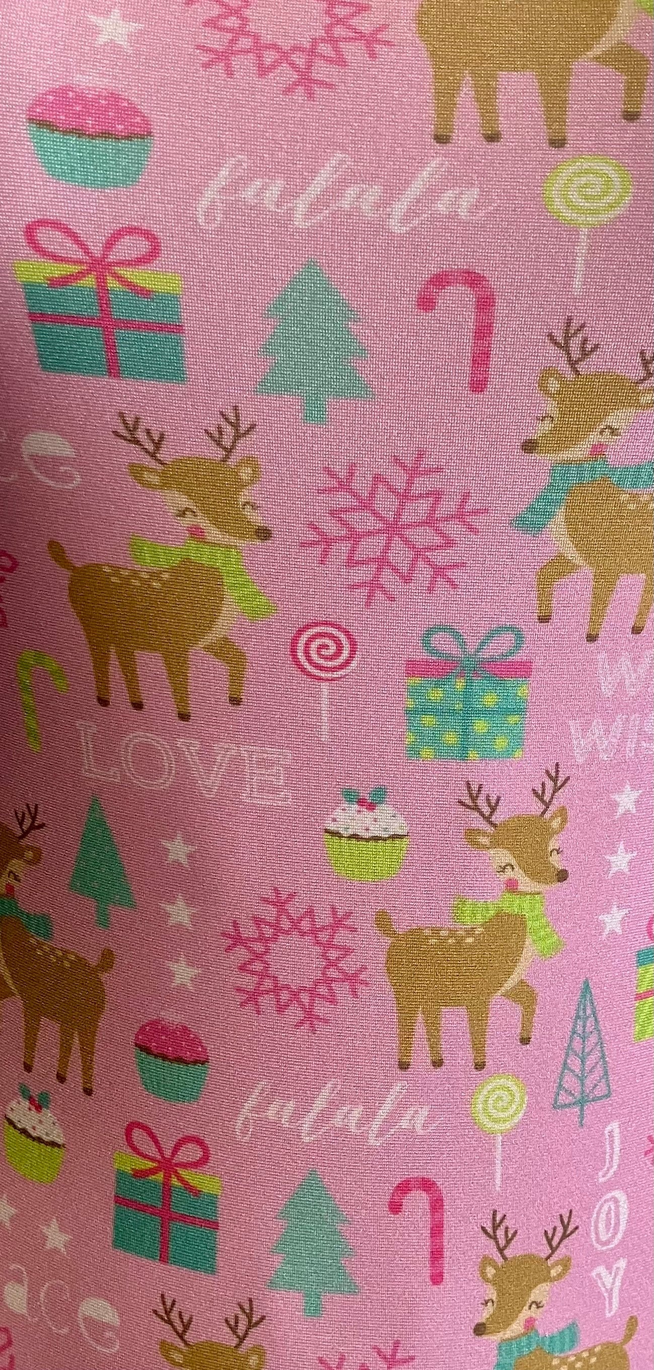 Pink reindeer fabric 