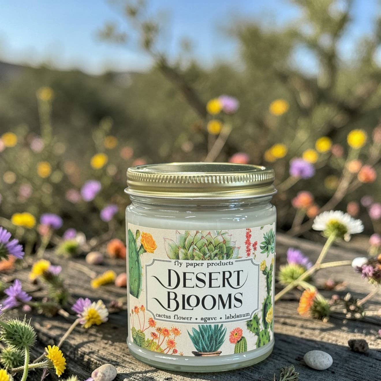 Desert Blooms 9oz Candle Cactus Flower + Agave + Labdanum
