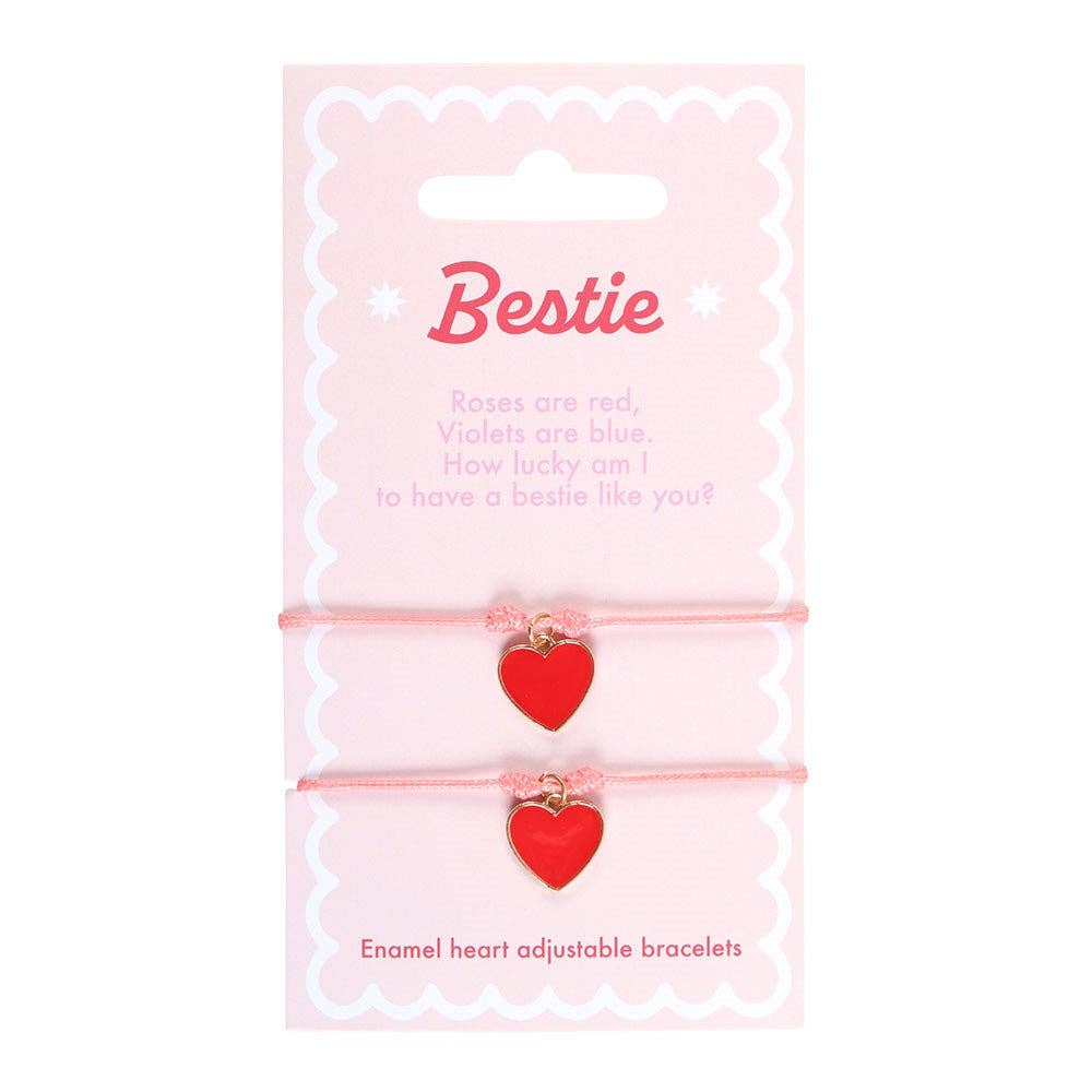 Besties Heart Charm Friendship Bracelets