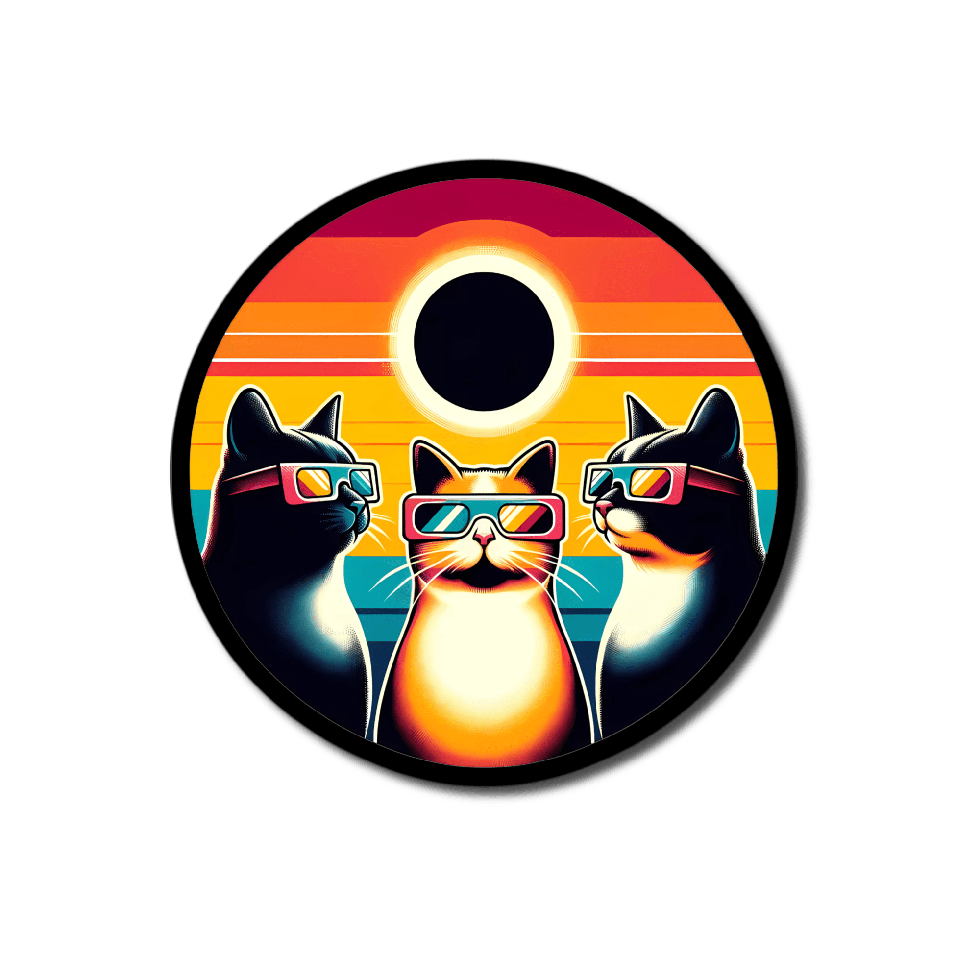 Cats Solar Eclipse Sticker - Foxy’s