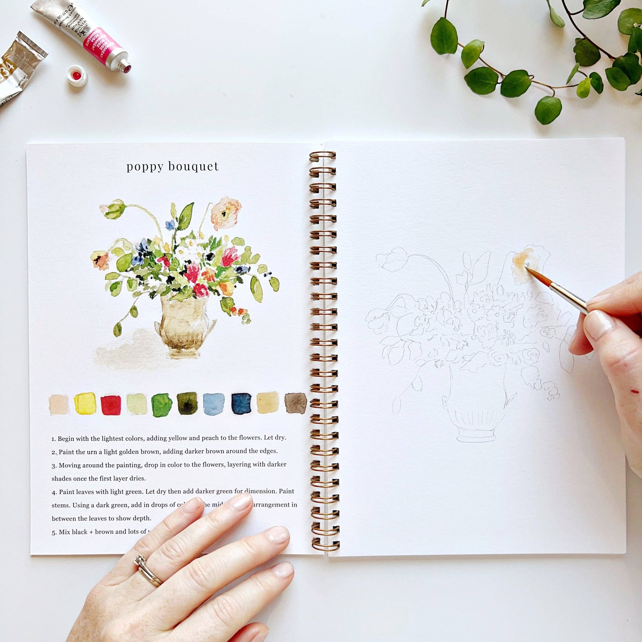 Bouquets watercolor workbook - Foxy’s