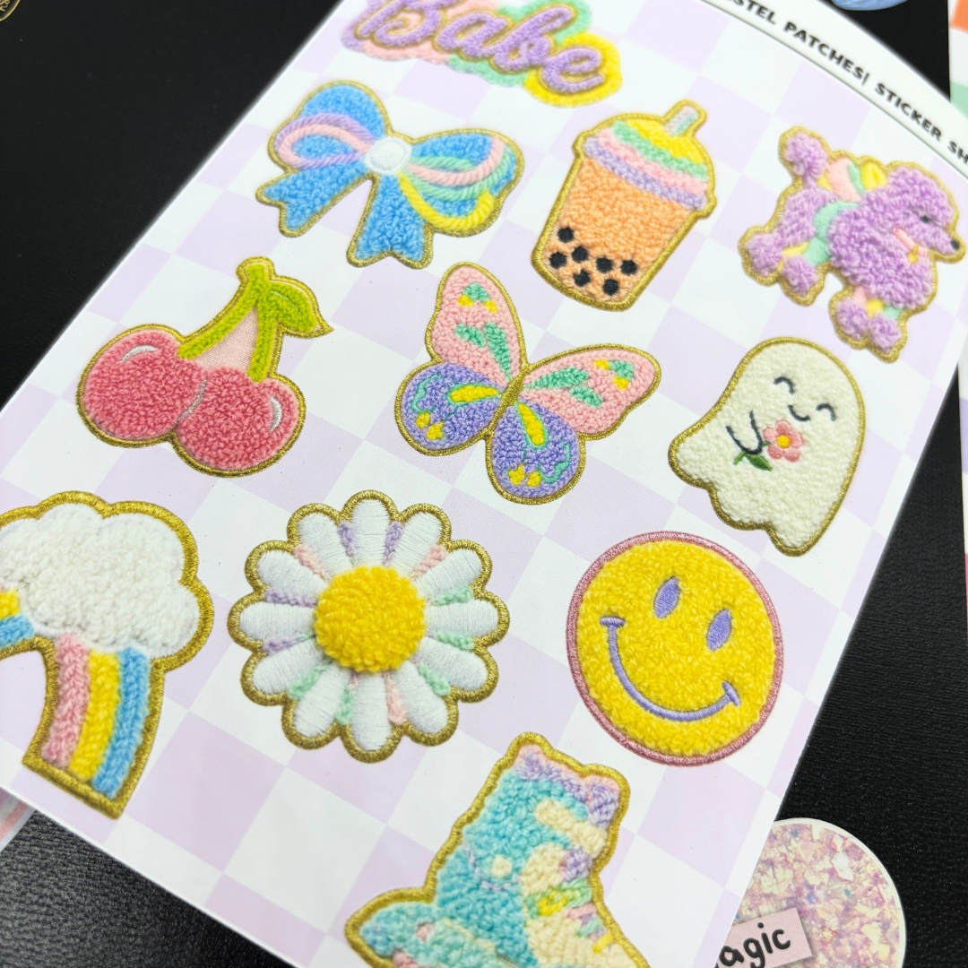 Pastel Patches |Journal| Sticker Sheet - Foxy’s