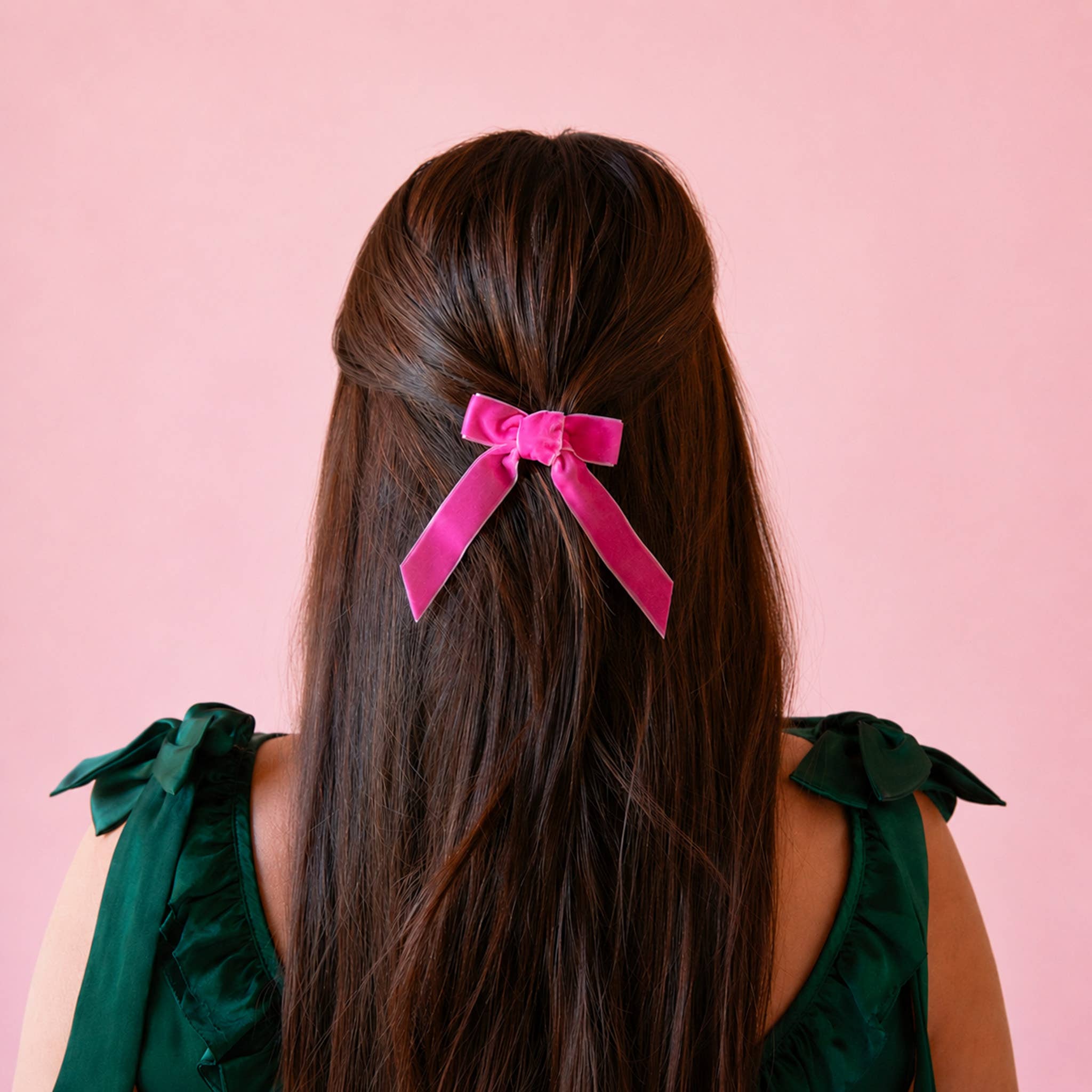 Velvet Hair Bows | Pink