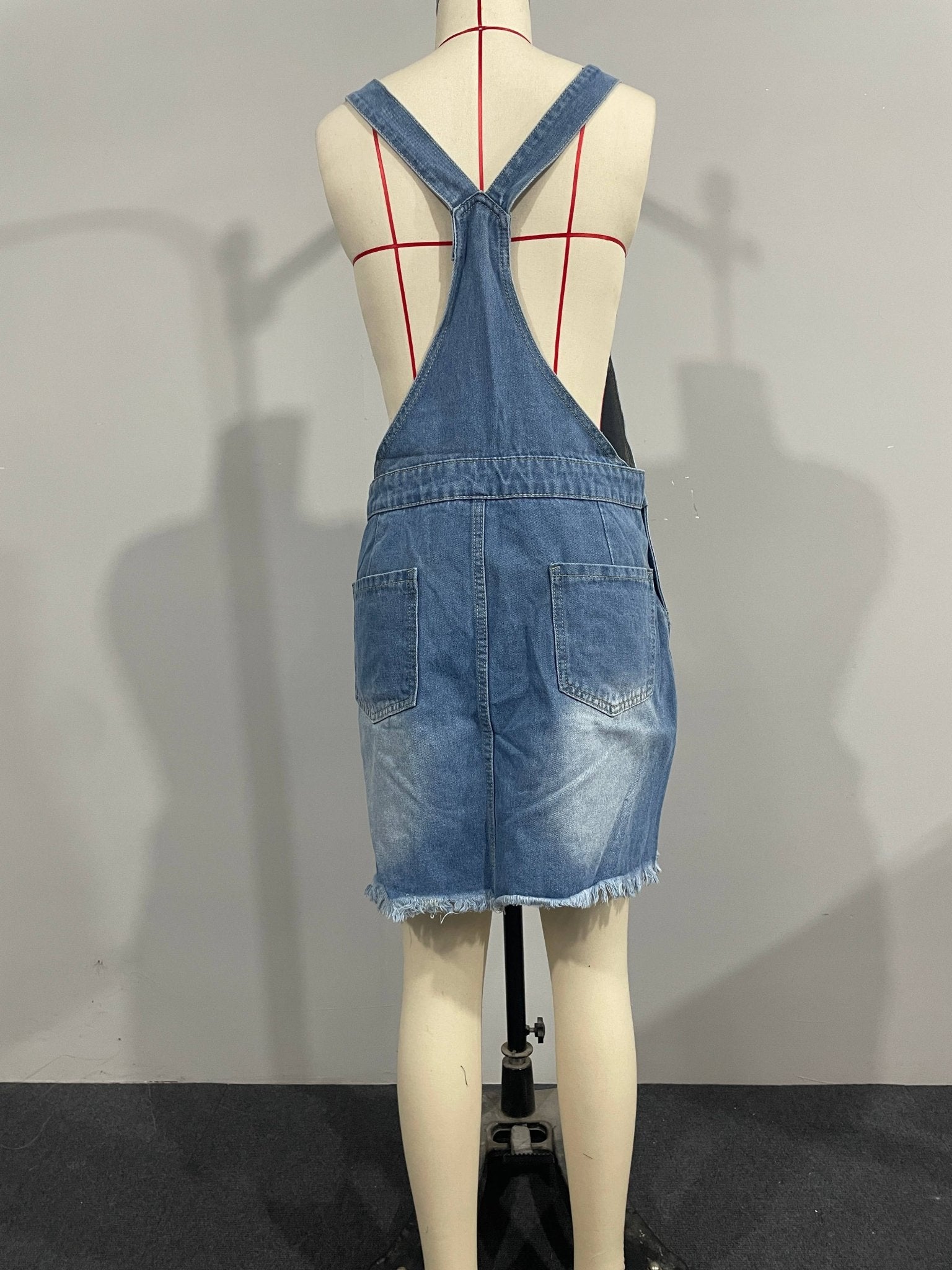 Stylish Versatile Denim Overall Skirt - Foxy’s